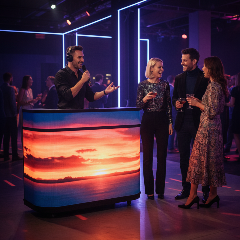Digitálny pult a recepcia - LED SCREEN BAR s integrovanou obrazovkou 1 Mobilný bar Digitálny pult s integrovanou LED obrazovkou